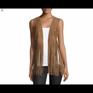 Lamarque Suede Fringe vest